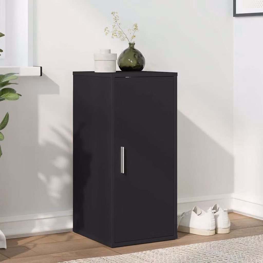 Scarpiera moderna vidaXL in MDF nero con ante a battente L/P/H: 32 x 35 x 70 cm