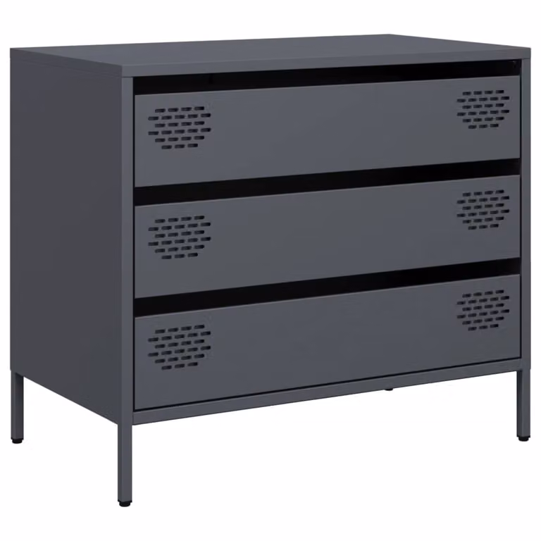 Credenza Antracite 68x39x58,5 cm in Acciaio Laminato a Freddo