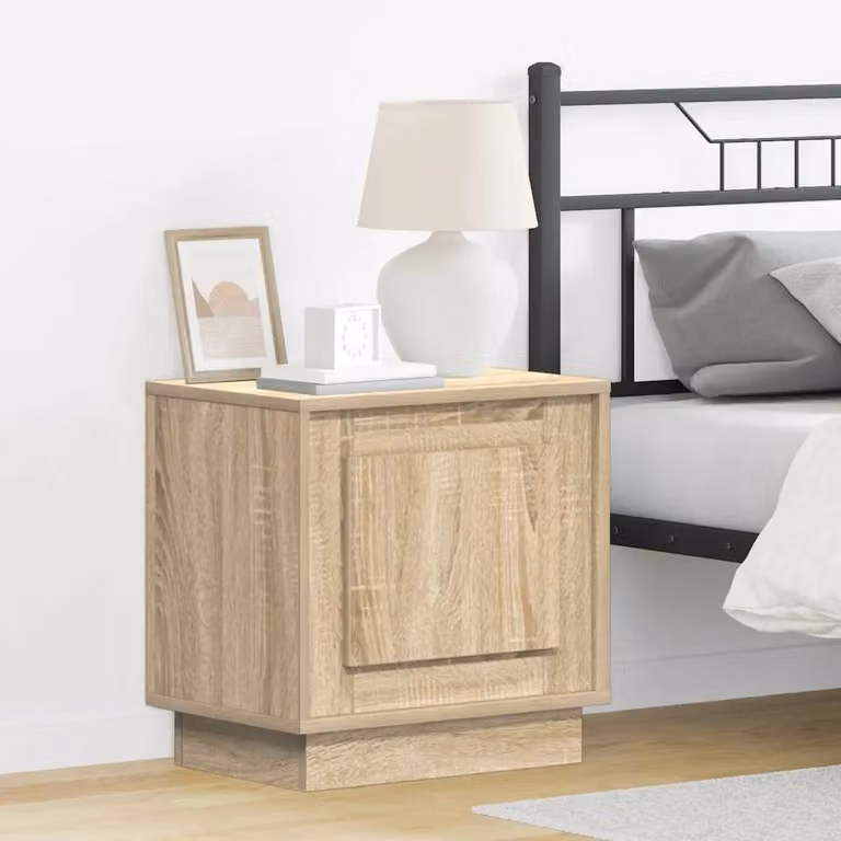 Set di 2 Armadi da Notte vidaXL in Rovere Sonoma, Colore Marrone e Beige, L 44 cm x P 34,5 cm x H 45 cm