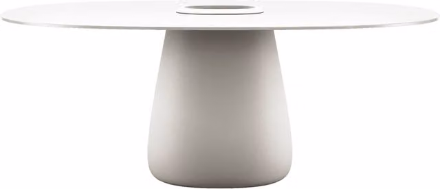 Tavolo ovale Qeeboo Cobble in HPL con secchiello bianco per esterno e interno L: 109 cm, H: 75 cm