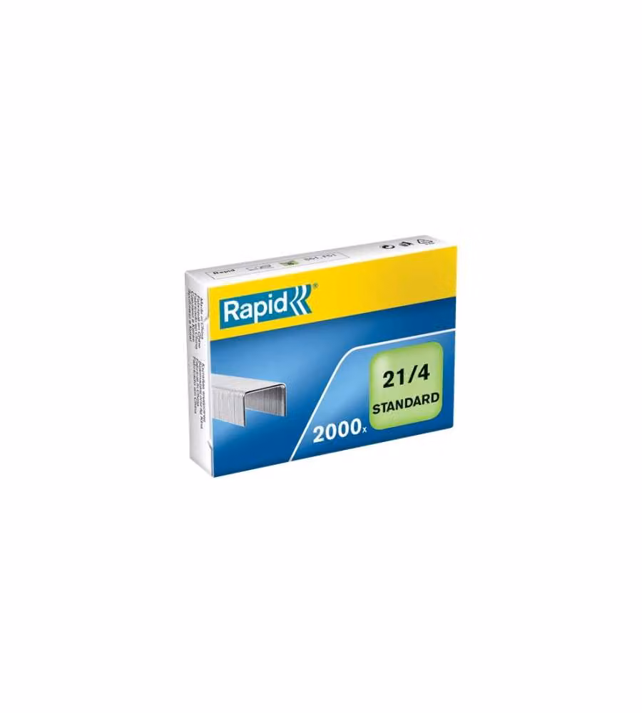 Rapid Punti Metallici Standard 21/4 - Blister 4000 Graffe per Ufficio