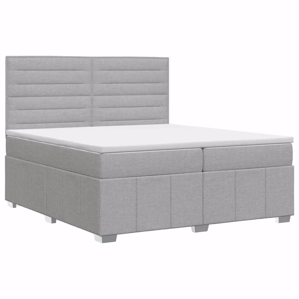 Letto box spring con materasso vidaXL Grigio Chiaro e Bianco L/P: 140 x 200 cm – 2