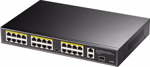 Switch CUDY FS1026PS1 PoE+ 24 Porte 10/100M Gigabit 1 SFP 300W Nero