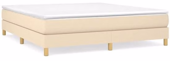 Letto matrimoniale - 160x200 cm - Tessuto bianco - Base in legno - Design moderno