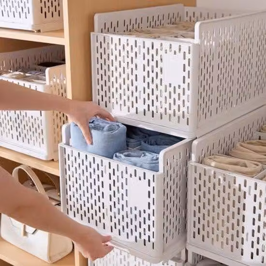Set di 2 organizer pieghevoli per armadio, con 16 scomparti – ideali per pantaloni e camicie