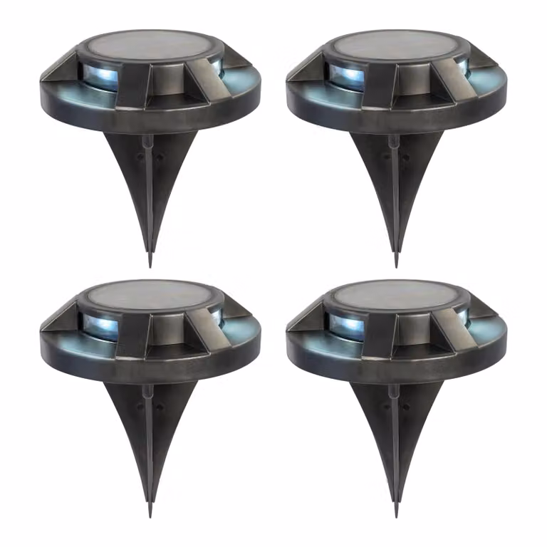 Lampada da terra solare a LED GRUNDIG 120 mm, nera, set da 4 pezzi