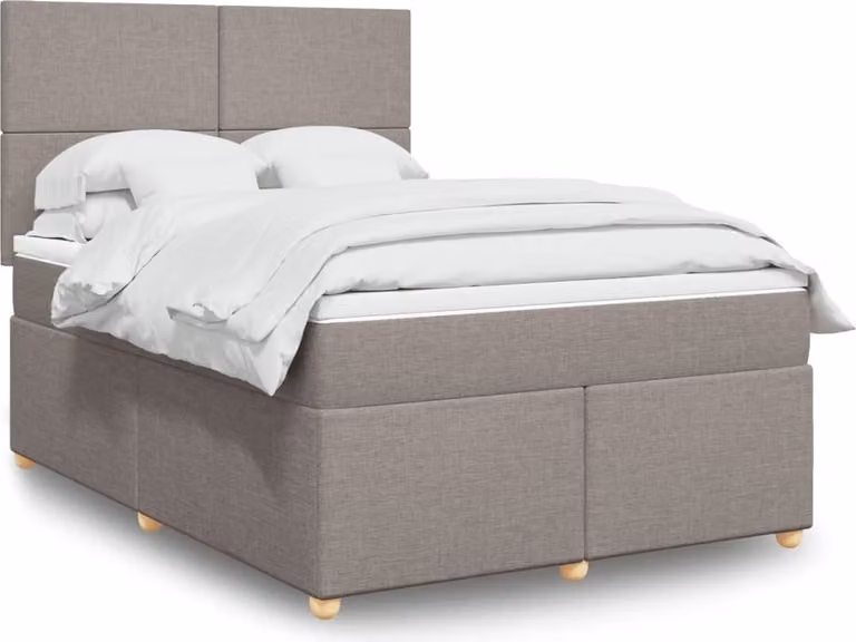 Maison Exclusive - Giroletto a Molle con Materasso Tortora 140x200 cm in Tessuto