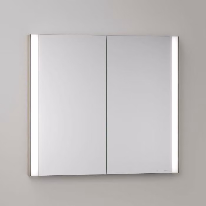 Mobile specchio a incasso LED Keuco Royal Metis, dimensioni 80 x 71 cm, con 2 ante