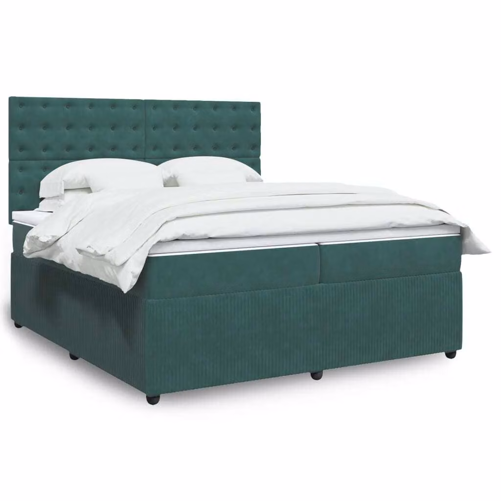Maison Exclusive - Giroletto a Molle con Materasso Verde Scuro 200x200 cm Velluto