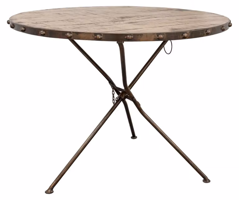 MASSIVMOEBEL24 | tavolo da pranzo in legno di Mango 100x100x80 marrone laccato HEAVY INDUSTRY #256