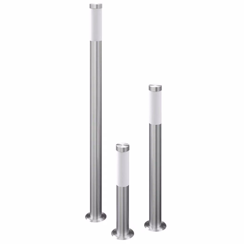 Lampioni da Giardino 3 pz Impermeabili in Acciaio Inox