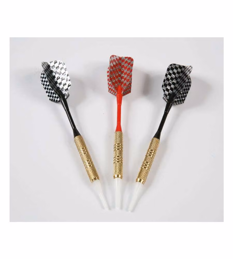 Set tre dardi in ottone punte in plastica per bersaglio elettronico