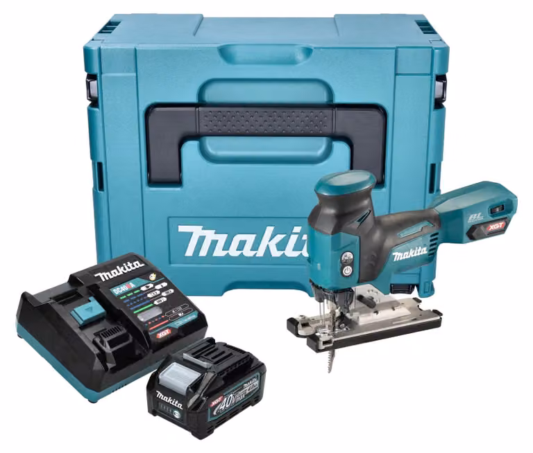 Makita JV 001 GM101 Seghetto alternativo a batteria 40 V max. 135 mm brushless + 1x batteria 4,0 Ah + caricabatterie + Makpac