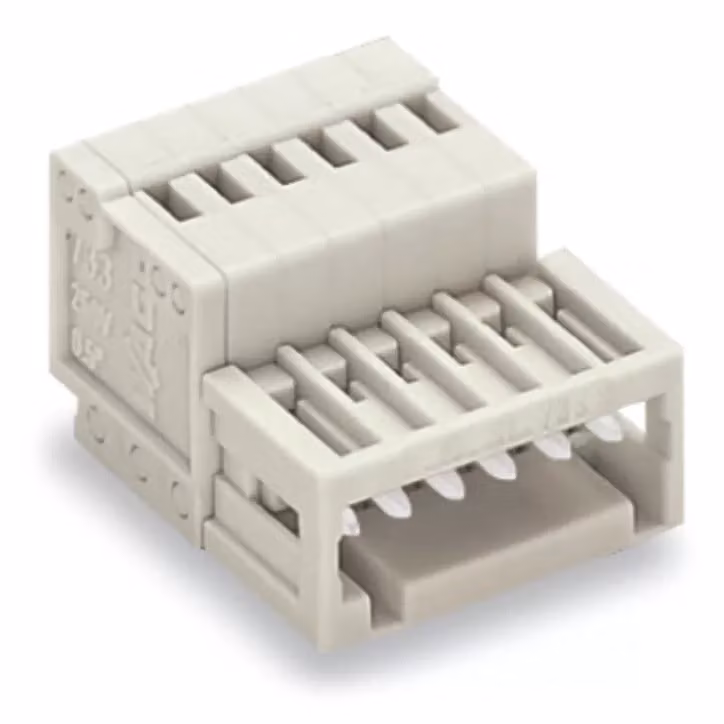 Connettore maschio a 1 polo WAGO; CAGE CLAMP®; 0,5 mm²; grigio chiaro 733-206