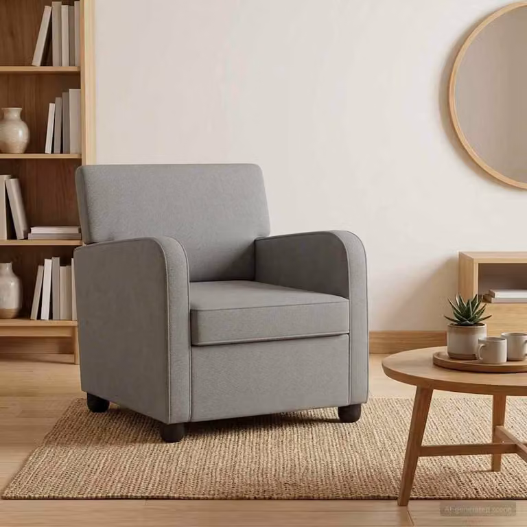 Poltrona Lounge moderna vidaXL in velluto grigio scuro con braccioli