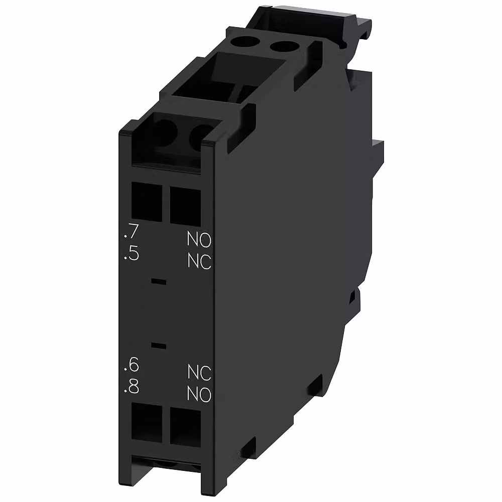Modulo di contatto Siemens, 1S in anticipo + 1Ö in ritardo, contatti placcati in oro, collegamento a molla 3SU14001AA103RA0
