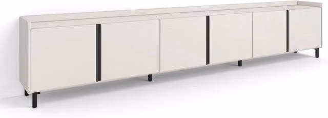 Mobile TV Soggiorno, 309x61x35 cm, Per TV fino a 80", Design industriale, Beige