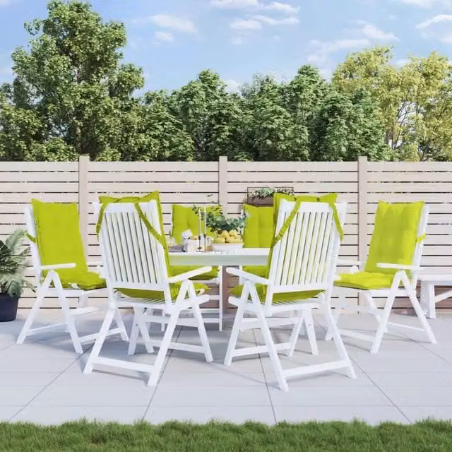 Set di 6 cuscini per schienale alto vidaXL in tessuto Oxford verde, idrorepellenti e traspiranti – 1