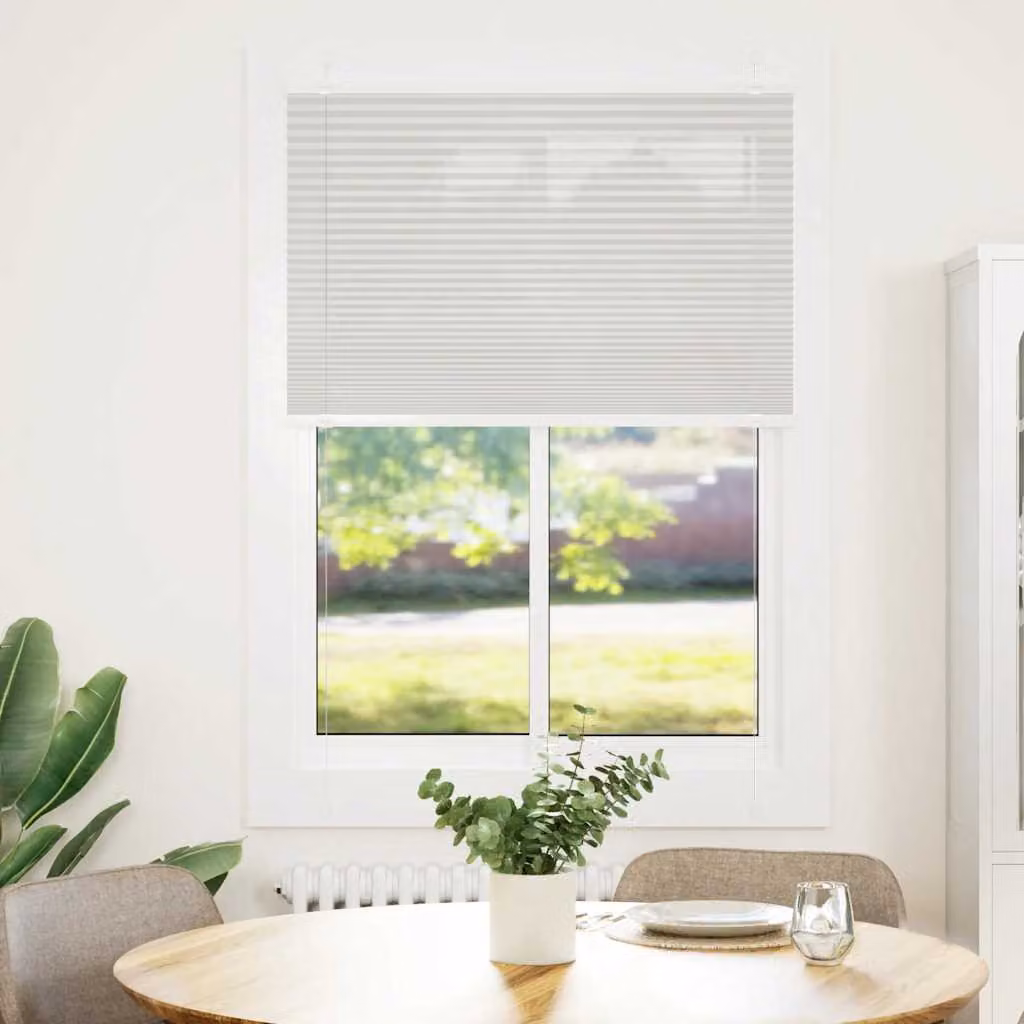 vidaXL Tenda Plissettata Grigio Chiaro 90x150 cm Larghezza Tessuto