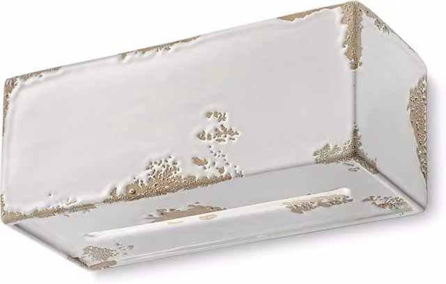Applique Vintage Vague Ferroluce in Ferro e Ceramica Bianca con 1 Luce E27