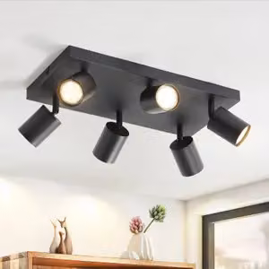 ZMH LED plafoniera nera: GU10 lampada da soffitto 6 fiamme 330° orientabile plafoniera industriale moderna per soggiorno camera da letto cucina corridoio