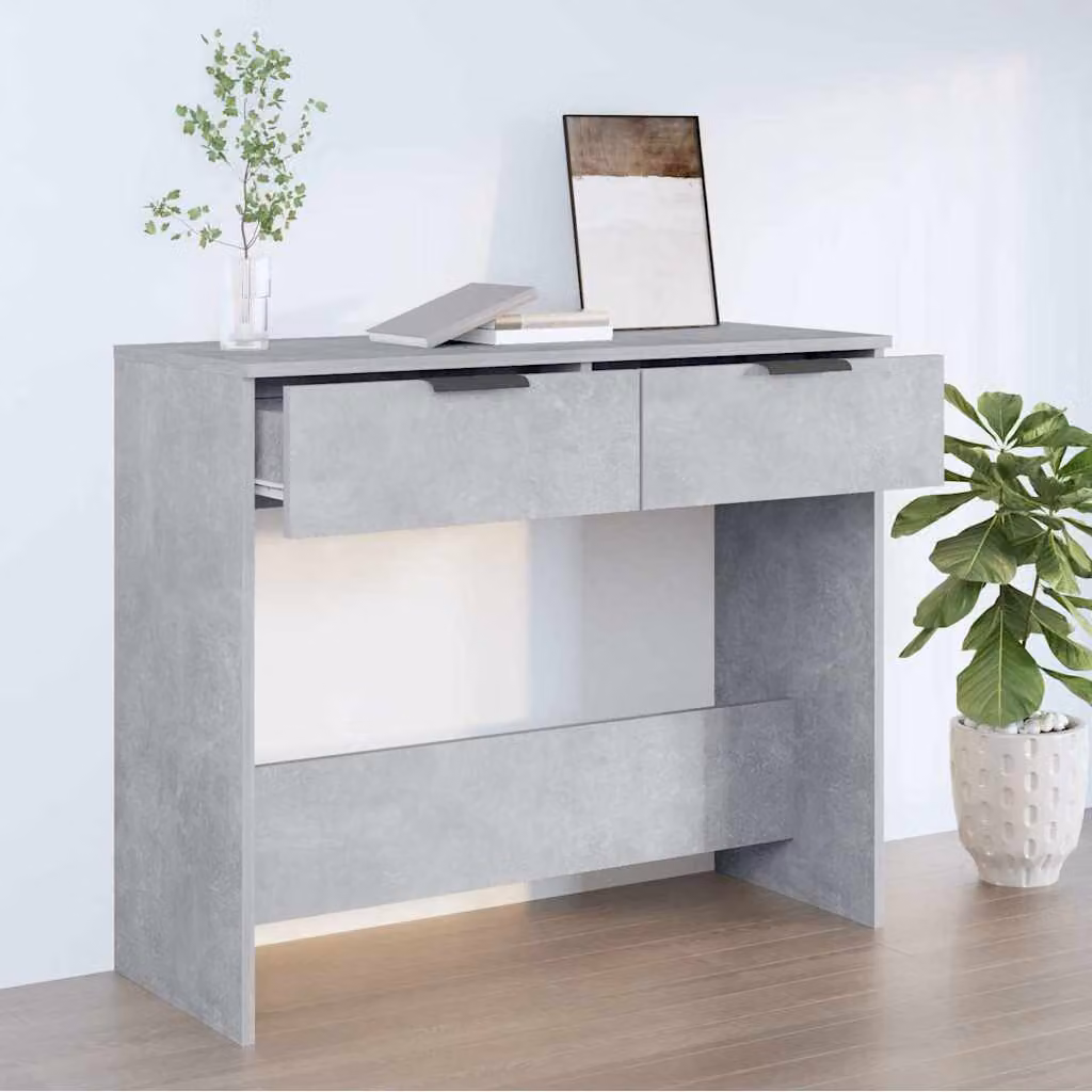 vidaXL Tavolino da Salotto Moderno in Legno e MDF Grigio L: 90 cm, P: 36 cm, H: 75 cm