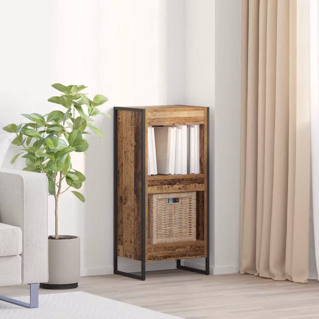 Armadio per libri industrial vidaXL in legno e metallo marrone L 40 cm x P 30 cm x H 86,5 cm