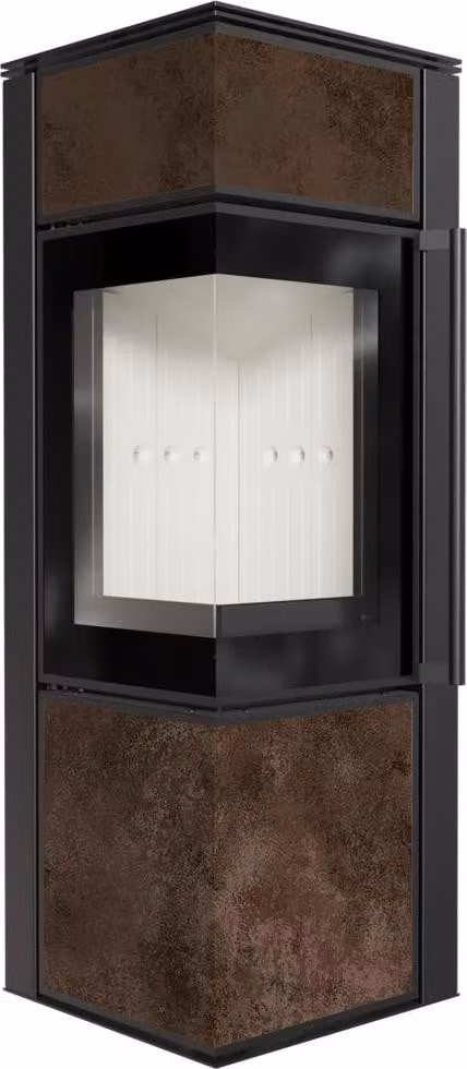 KRATKI TORA/S 8 kW Ø 150 sinterizzato al quarzo OSSIDO MORO stufa in acciaio con porta a molla