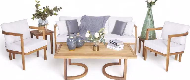 Stilvolle Garten Sitzmöbel Sofa 3 Sitzer 2x Sessel Couchtisch 4tlg Gartenmöbel