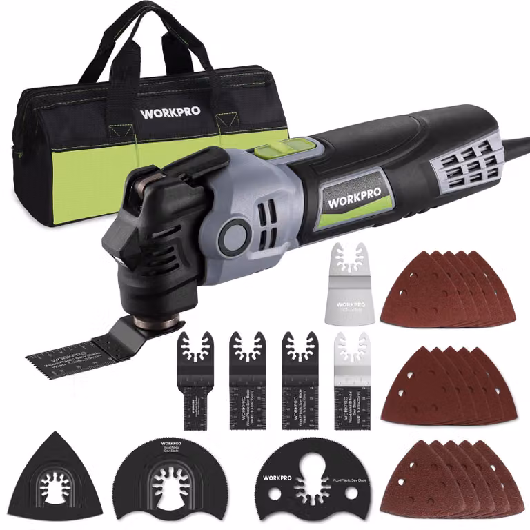 WORKPRO, utensile multifunzione oscillante, 400W, 23 accessori, 6 velocità