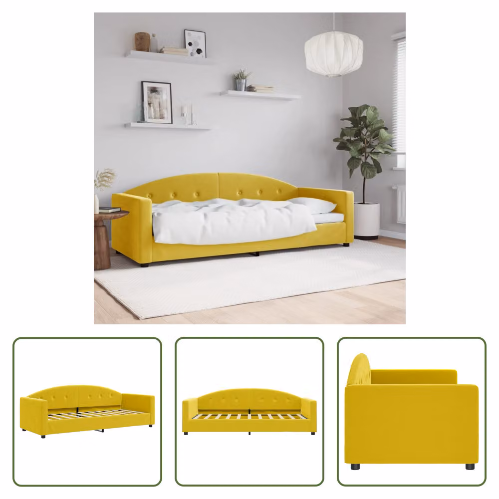 The Living Store Daybed Giallo 80x200 cm Velluto