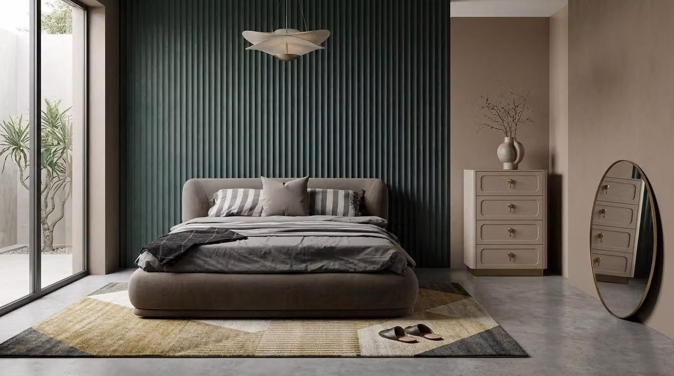 Comodino Bett, stile moderno, colore grigio, comodo e pratico, per la camera da letto
