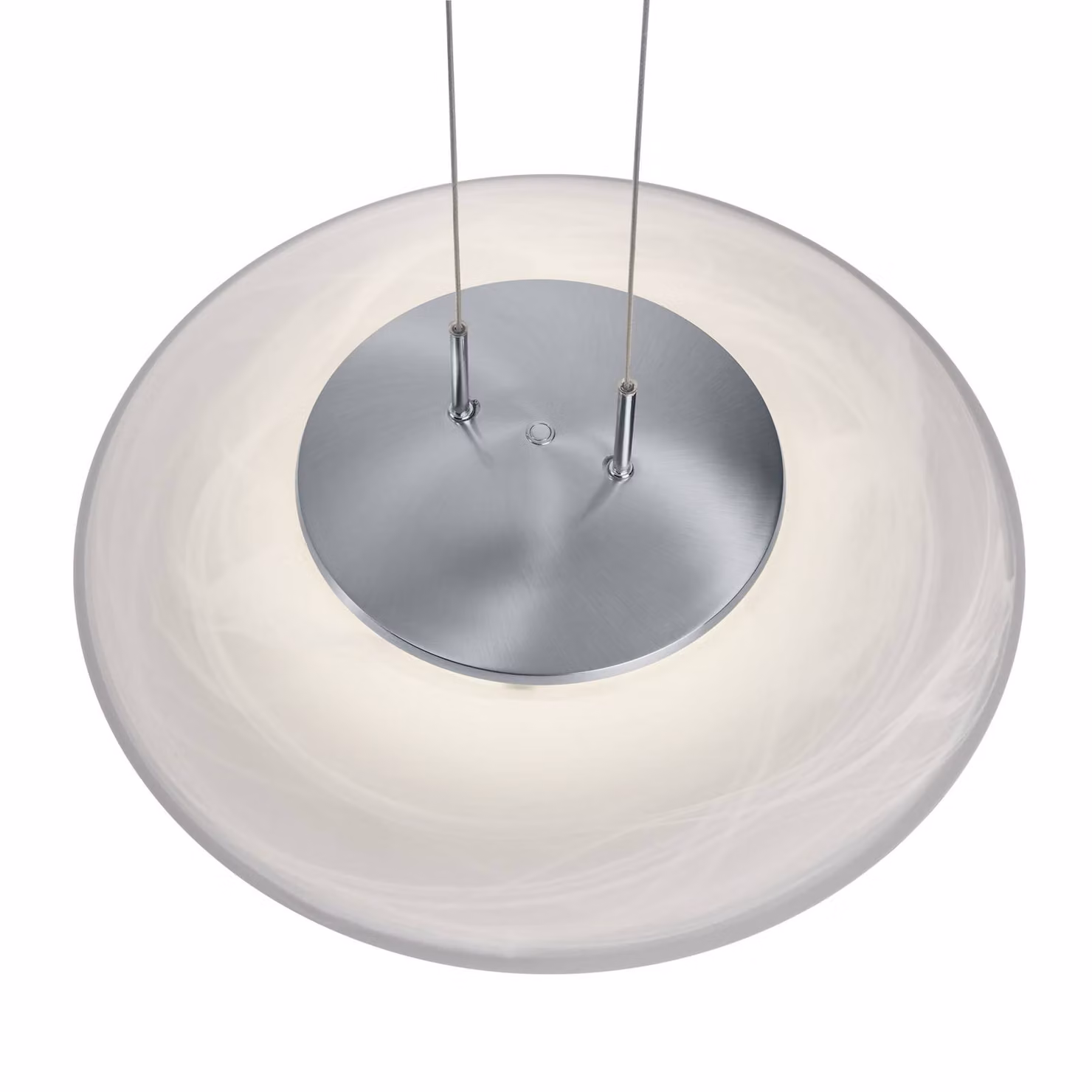 HELL Findus lampada LED sospensione, nichel opaco/cromo Findus, dimmerabile, Alluminio / Grigio / Zincato, Soggiorno / Sala da pranzo, Alluminio, Moderno