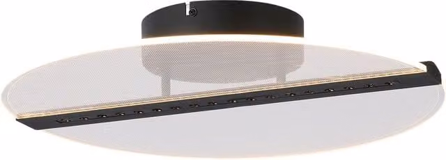 Plafoniera LED Norael Rabalux nera con acrilico trasparente per soggiorno e camera da letto