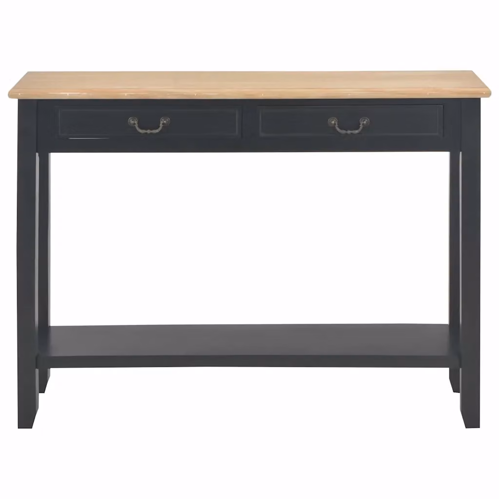 Tavolo Consolle vidaXL Nero in Legno e MDF L: 110 cm, P: 35 cm, H: 80 cm – 2