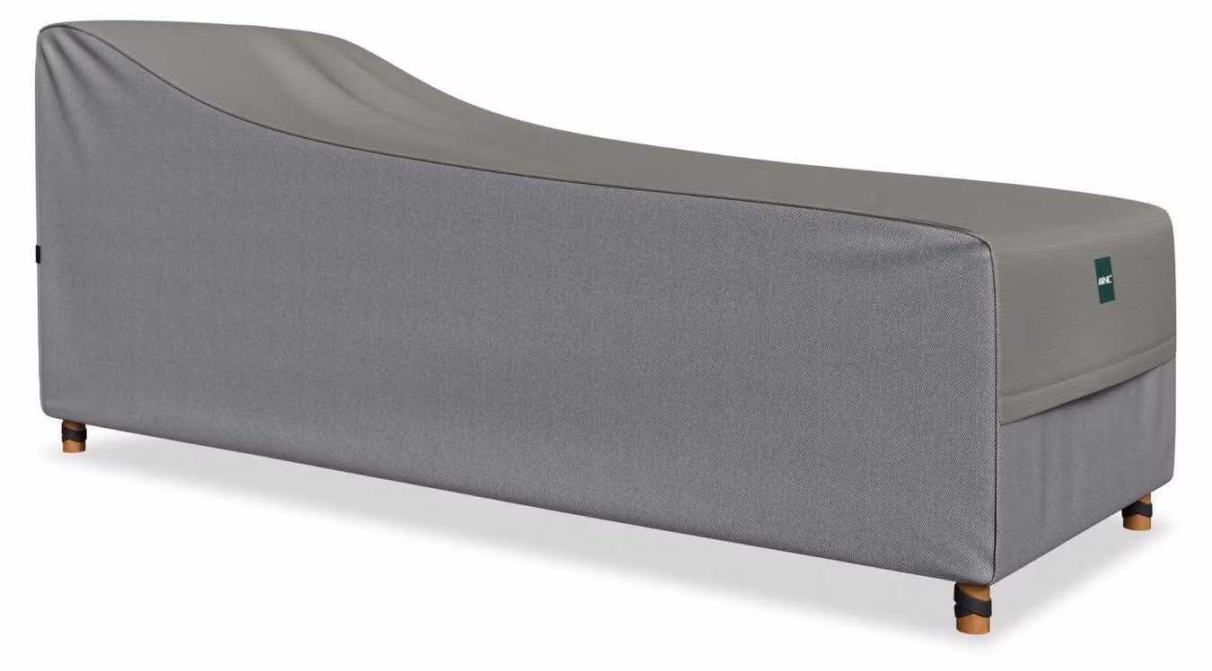 Copertura impermeabile per mobili da giardino, realizzata in tessuto ripstop grigio, dimensioni 200x75x40/70 cm