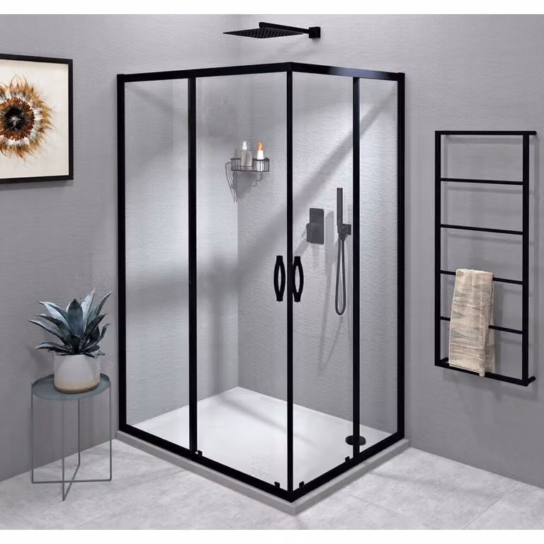 SIGMA SIMPLY BLACK cabina doccia rettangolare 1100x900 mm, variante L/R, accesso ad angolo, vetro trasparente