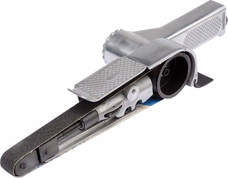 Levigatrice a nastro pneumatica 20 x 520 mm con accessori