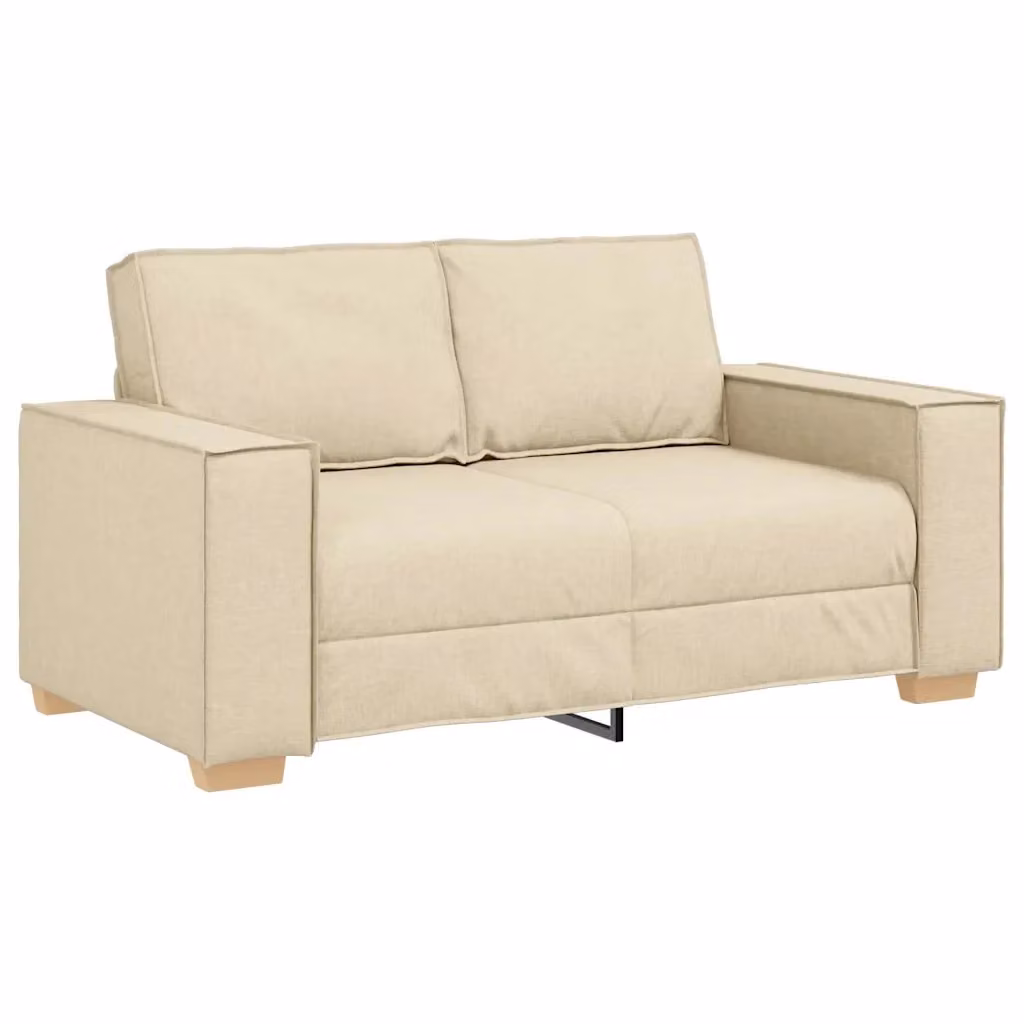 Divano a 2 posti moderno vidaXL in tessuto beige con cuscini, L: 160 cm, P: 78 cm, H: 84 cm – 2