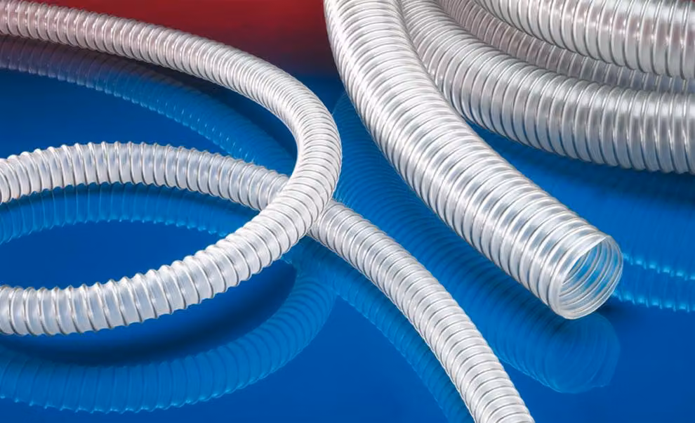 Tubo di aspirazione e di alimentazione AIRDUC PUR-INOX 355 FOOD-AS Diametro interno 38 mm Diametro esterno 48,00 mm Lunghezza 10 m Spessore della parete 5 mm