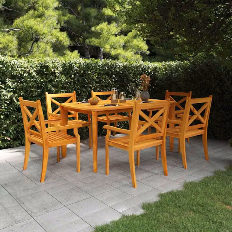 vidaXL Tavolo da Giardino Rettangolare in Legno di Acacia Marrone L: 160 cm, P: 90 cm, H: 75 cm