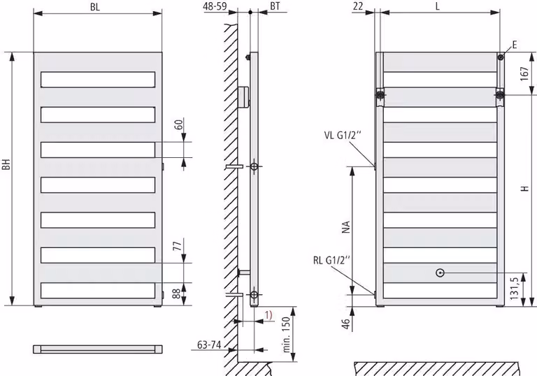 Kermi Casteo-D BH1259x30x500mm