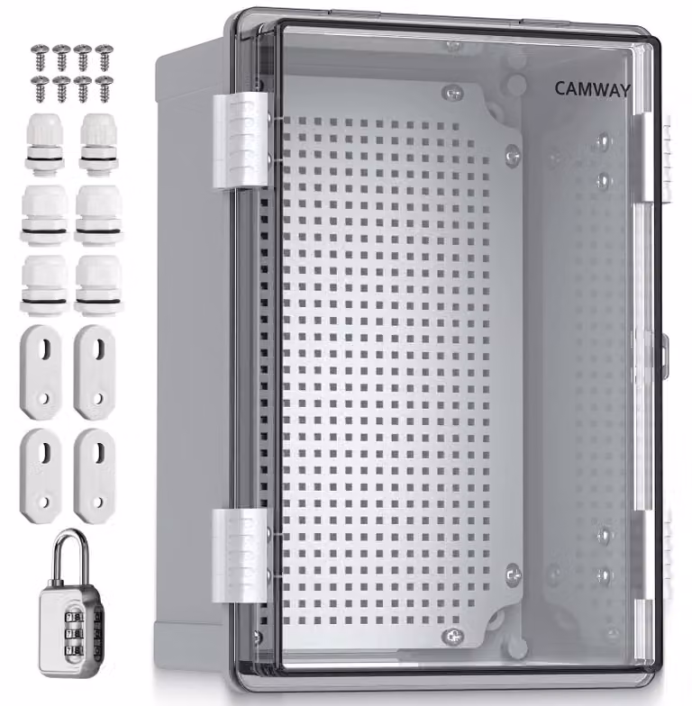 Omgoods - Scatola di derivazione impermeabile IP67 - Alloggiamento in ABS con serratura a combinazione