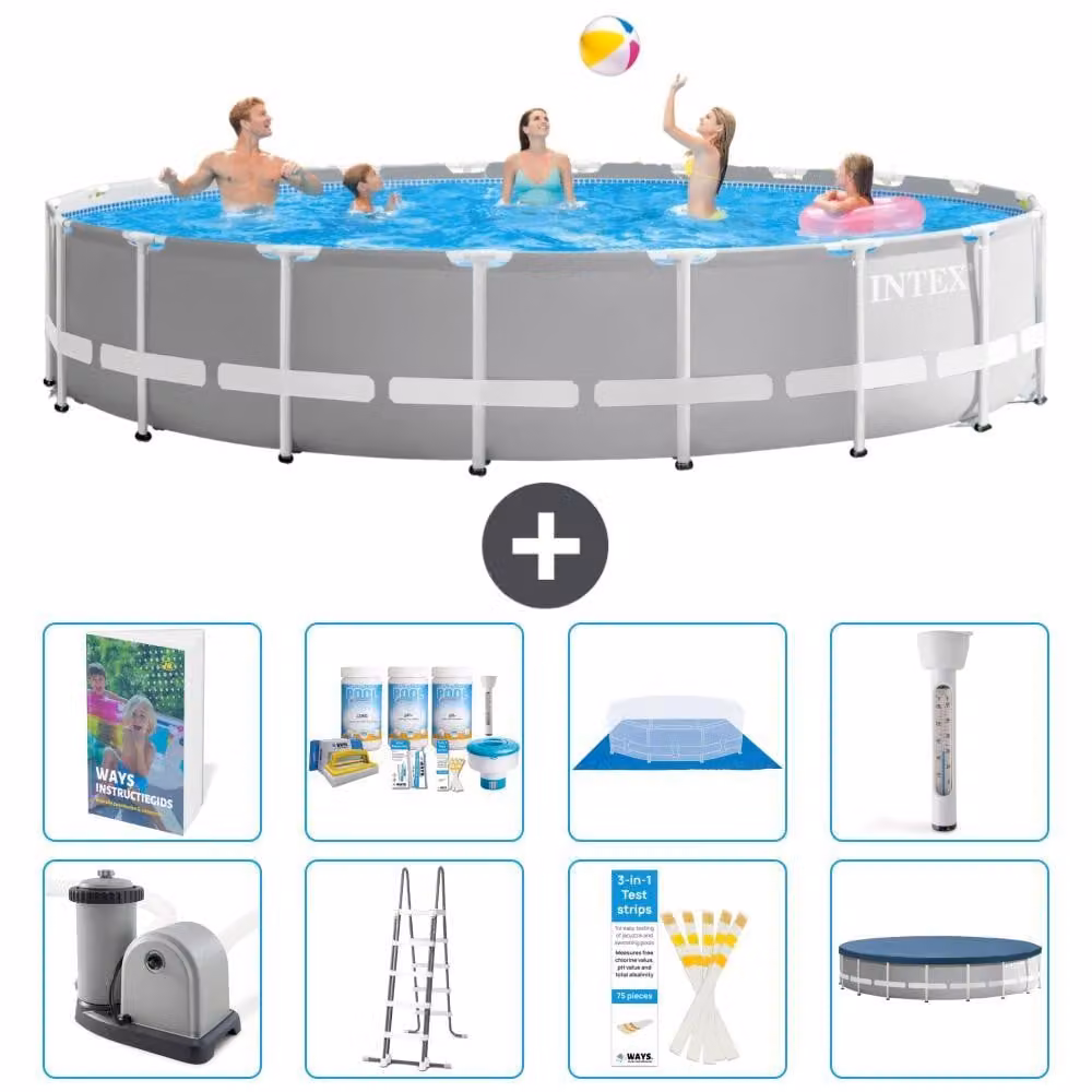 Struttura per piscina a forma di prisma - 610x132 cm - composta da 7 elementi - modello S574