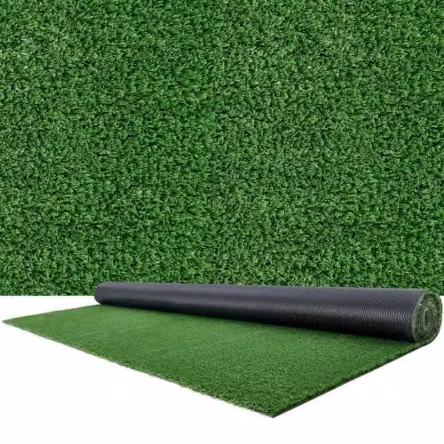 Tappeto in Erba Artificiale VEVOR Verde con Fori di Drenaggio, L: 365,76 cm, P: 213,36 cm, Altezza Pelo: 1,5 cm