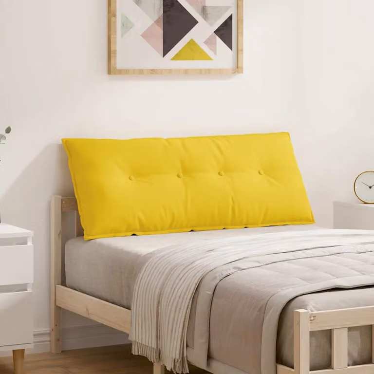 Cuscino per schiena vidaXL Giallo con rivestimento rimovibile in poliestere L 120 x P 19 x H 50 cm