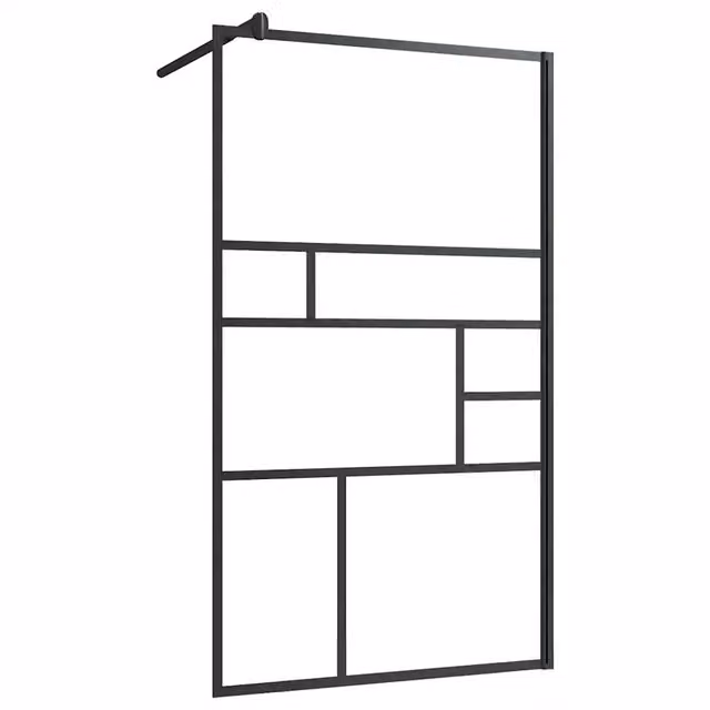 Parete per Doccia Walk-in DESIGN IN in Vetro Trasparente ESG, Colore Nero, L: 90 cm, H: 195 cm, CFW8800294