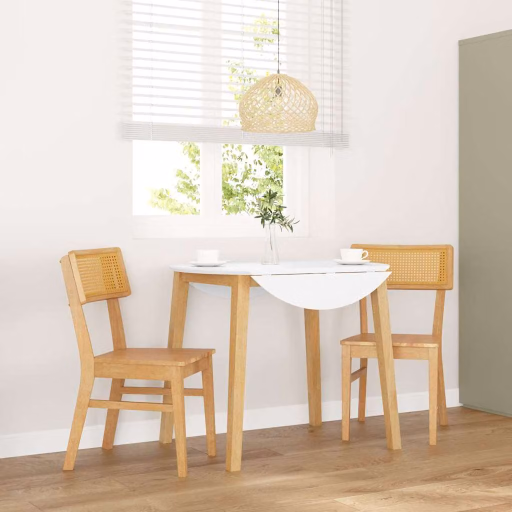 Set di 2 sedie da pranzo vidaXL in legno massello di Hevea color marrone naturale