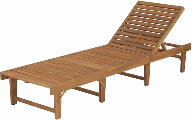 Lettino Prendisole Pieghevole in Legno Massello di Acacia 44253