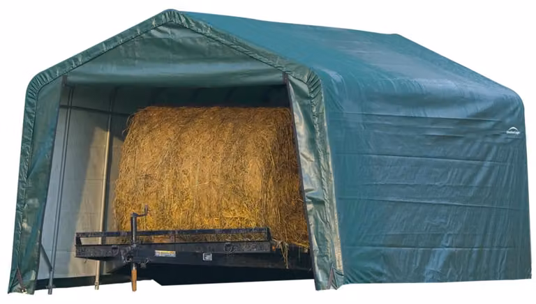 ShelterLogic - Tenda da pascolo in tela, verde, 610x380x260 cm
